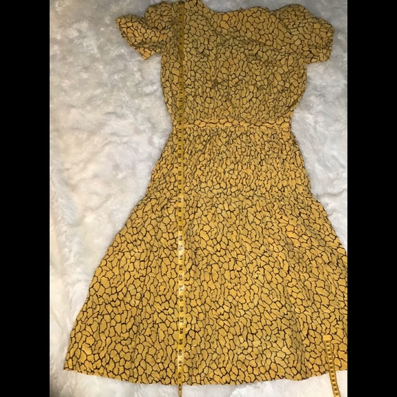 Carolyne Barton vintage yellow/black silk dress size 8 - Picture 11 of 16